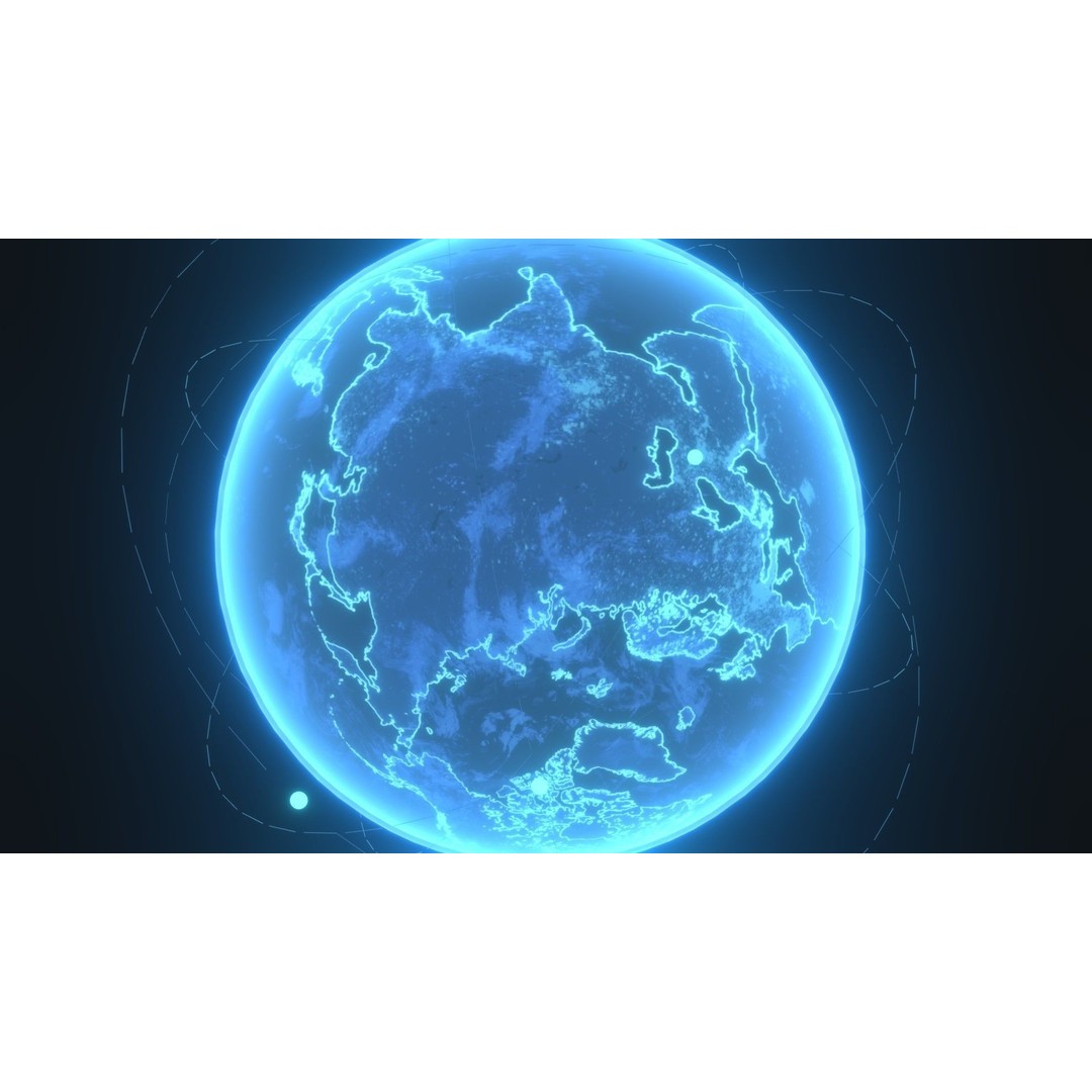 Animated Hologram Earth 3D Model – Low Poly Sci-Fi Asset, FBX, Blender - View 14