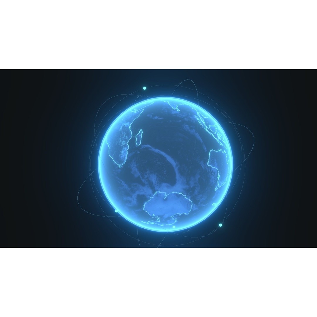 Animated Hologram Earth 3D Model – Low Poly Sci-Fi Asset, FBX, Blender - View 17