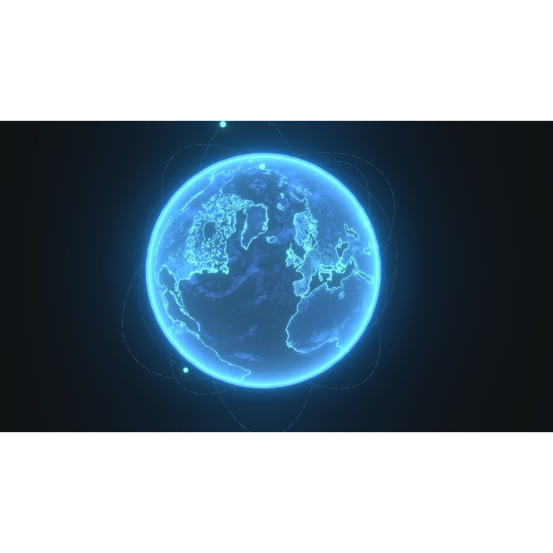 Animated Hologram Earth 3D Model – Low Poly Sci-Fi Asset, FBX, Blender - View 19