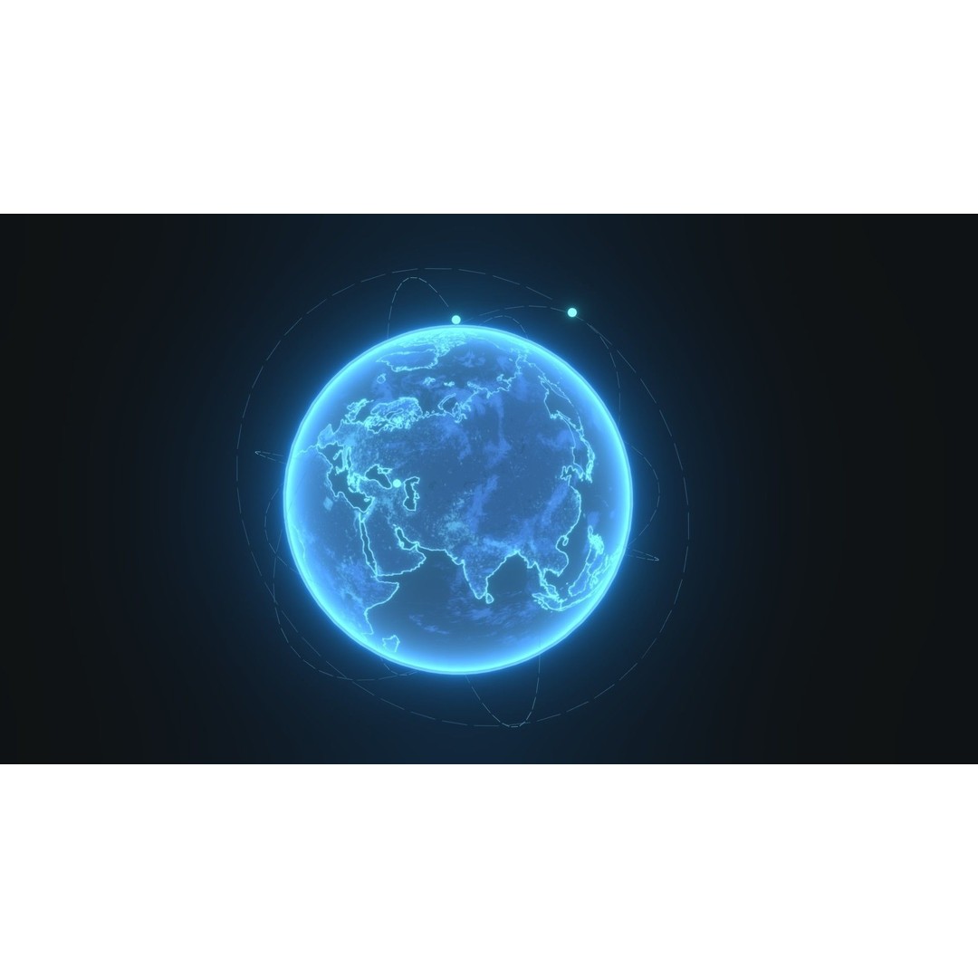 Animated Hologram Earth 3D Model – Low Poly Sci-Fi Asset, FBX, Blender - View 3