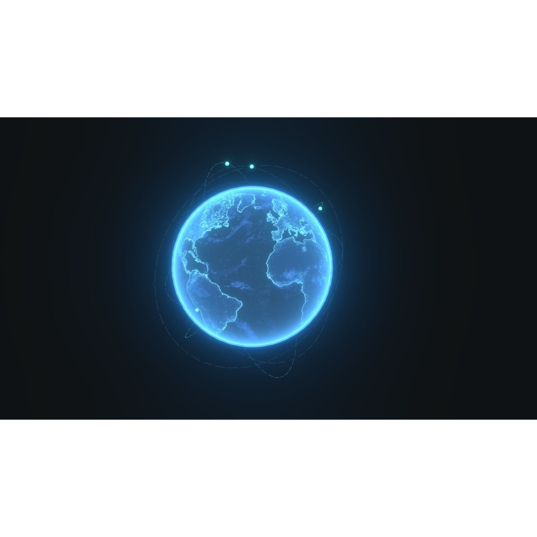 Animated Hologram Earth 3D Model – Low Poly Sci-Fi Asset, FBX, Blender - View 5
