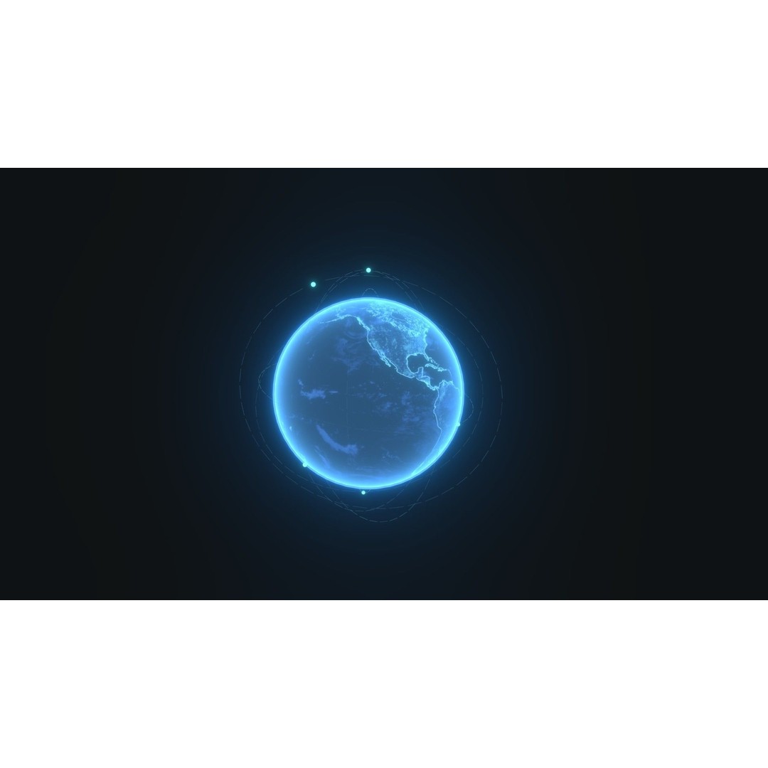 Animated Hologram Earth 3D Model – Low Poly Sci-Fi Asset, FBX, Blender - View 6