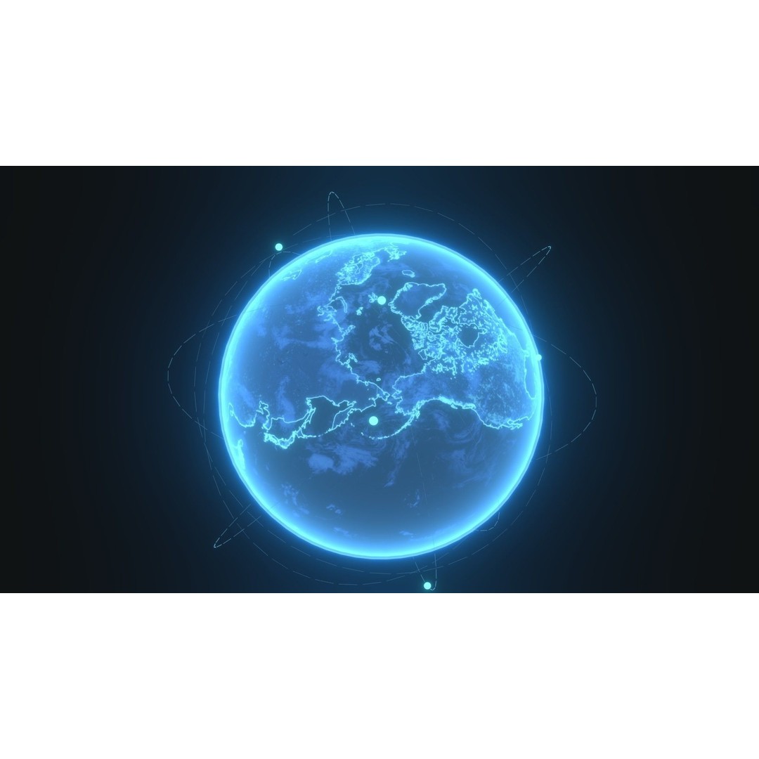 Animated Hologram Earth 3D Model – Low Poly Sci-Fi Asset, FBX, Blender - View 7