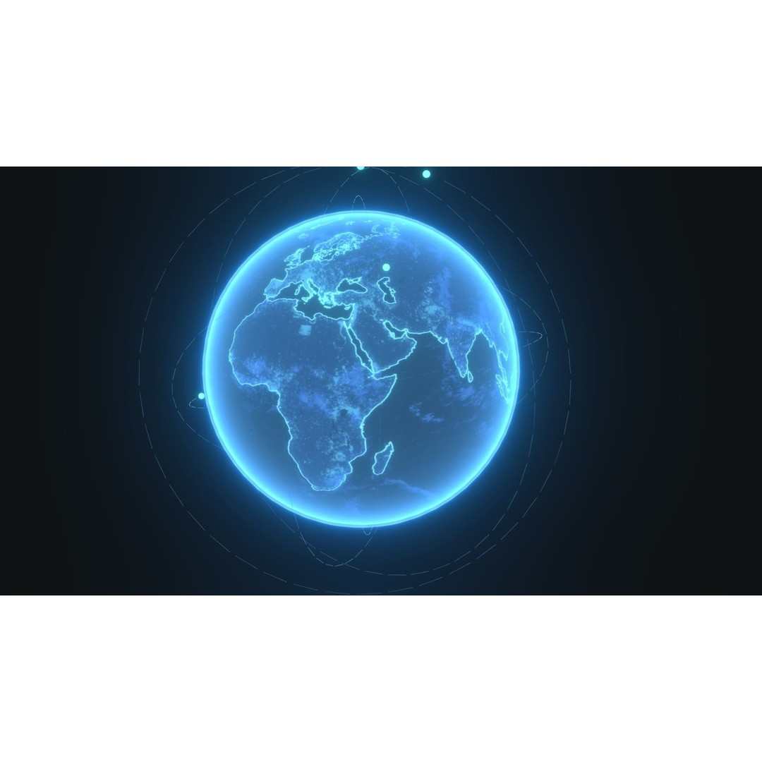 Animated Hologram Earth 3D Model – Low Poly Sci-Fi Asset, FBX, Blender - View 9