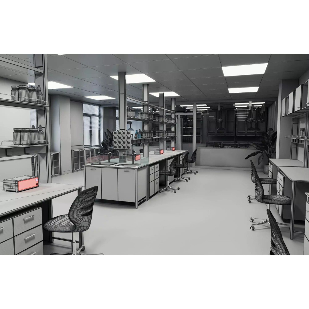 Modern Science Laboratory 3D Model – Low Poly Game Asset, FBX - View 12