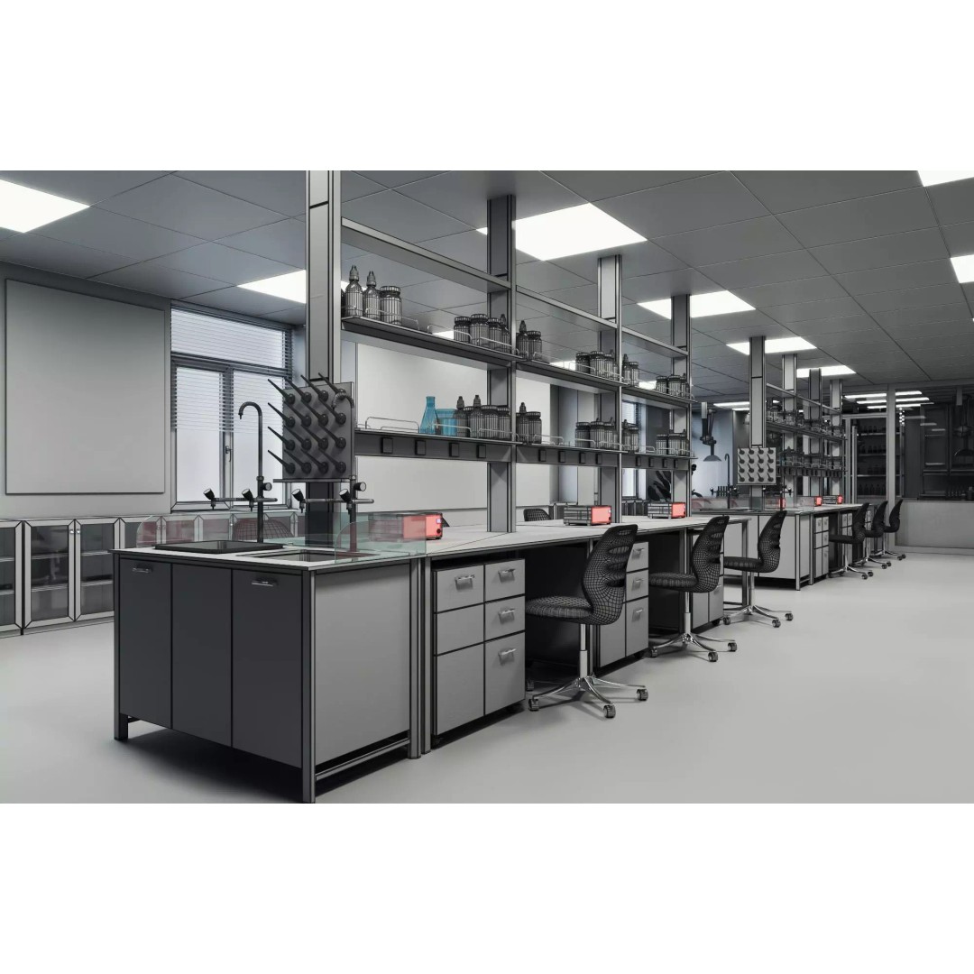 Modern Science Laboratory 3D Model – Low Poly Game Asset, FBX - View 9