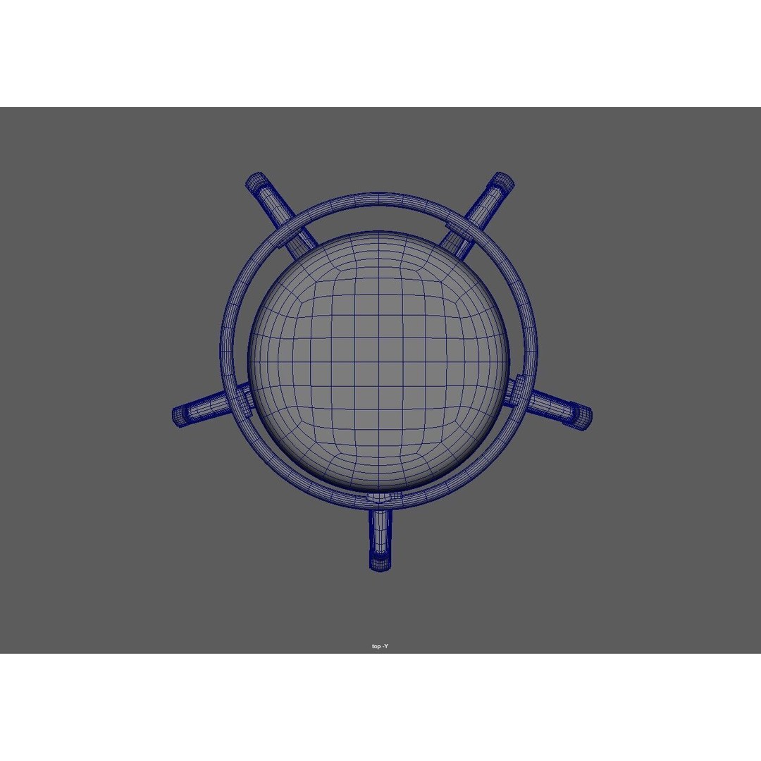 Adjustable Swivel Stool 3D Model – Low Poly Game-Ready PBR Asset - View 13