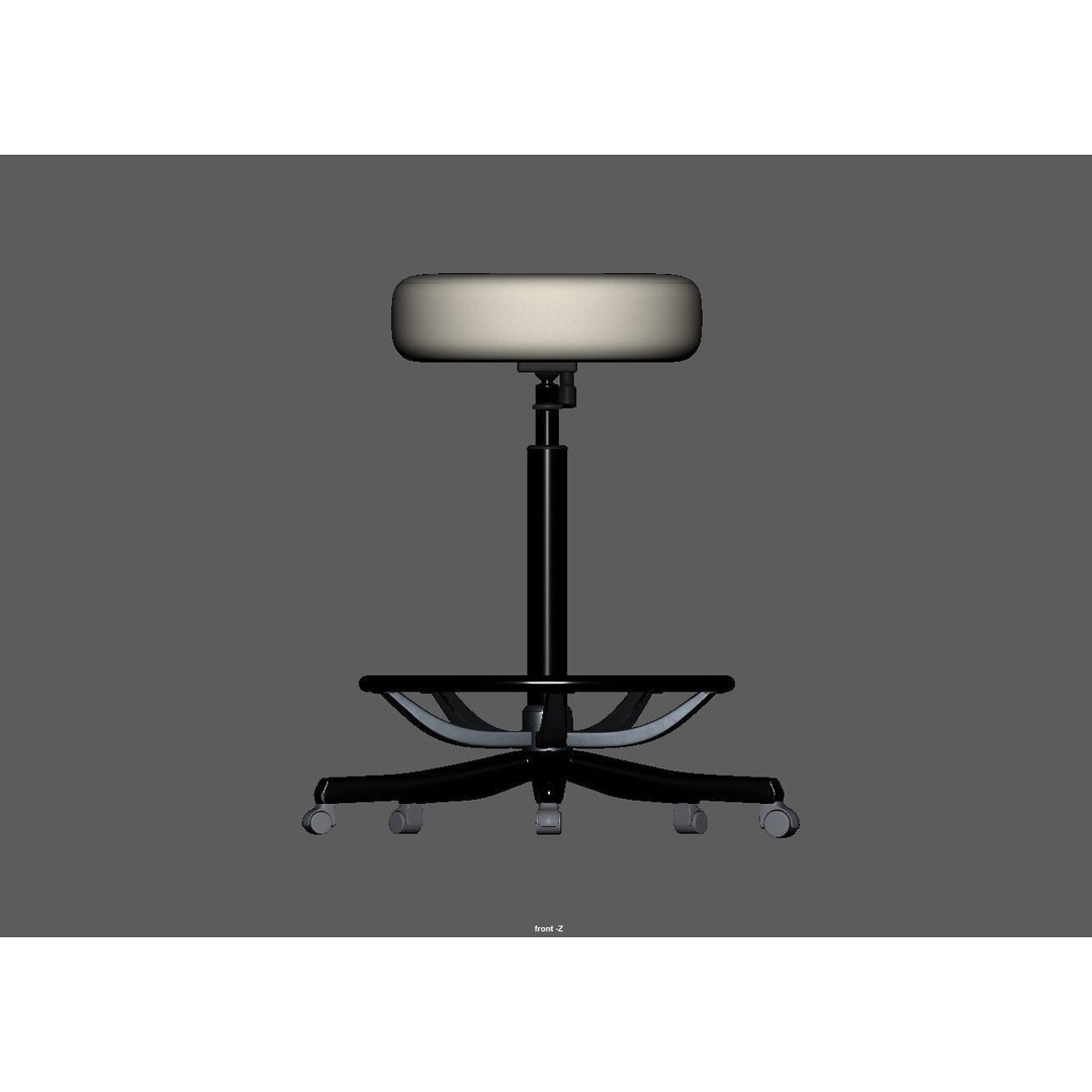 Adjustable Swivel Stool 3D Model – Low Poly Game-Ready PBR Asset - View 14