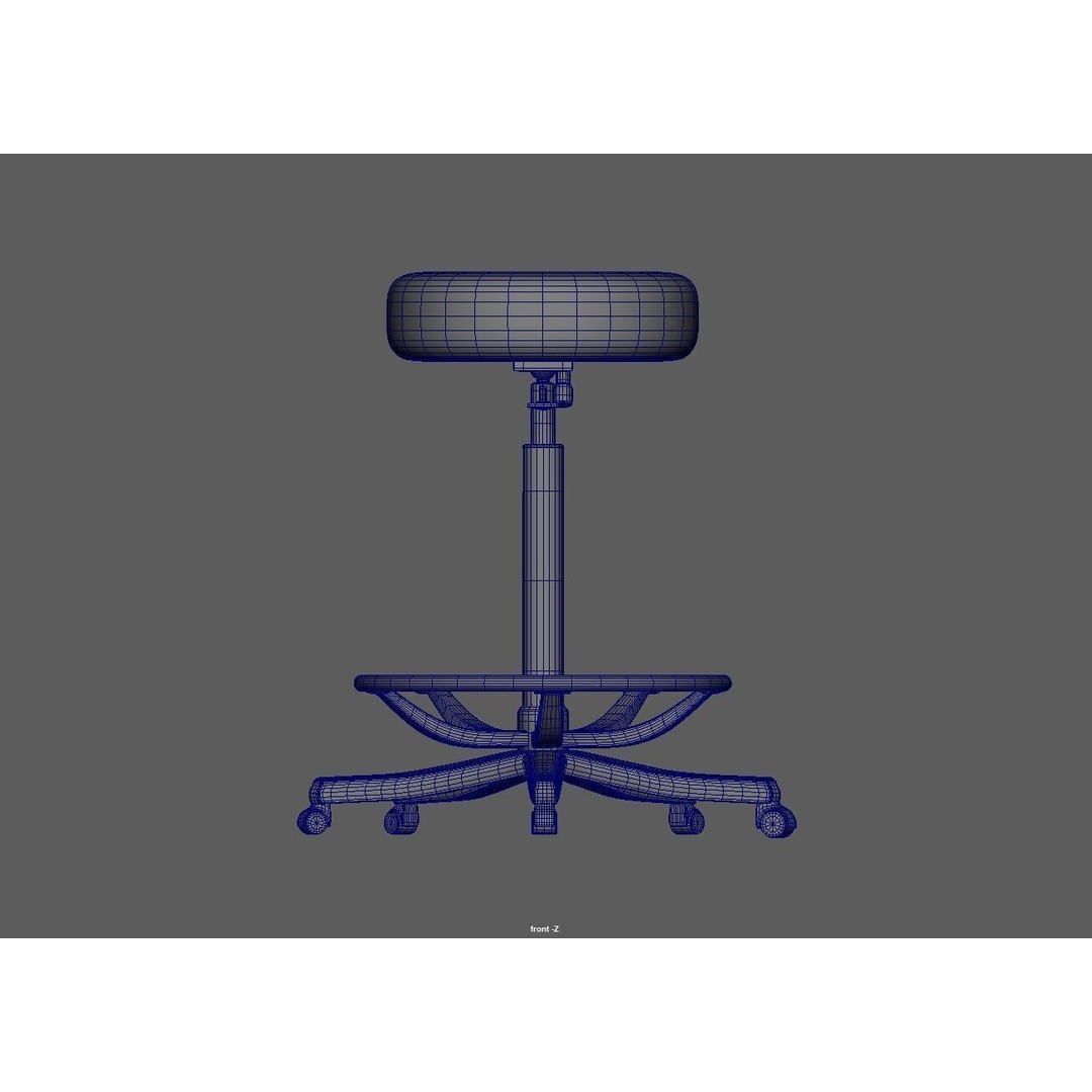 Adjustable Swivel Stool 3D Model – Low Poly Game-Ready PBR Asset - View 15
