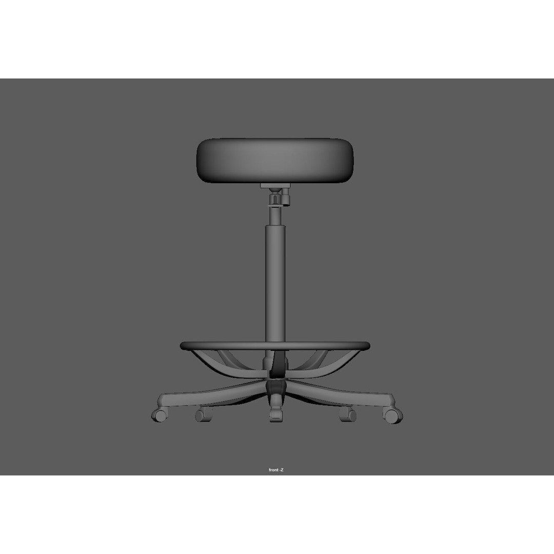 Adjustable Swivel Stool 3D Model – Low Poly Game-Ready PBR Asset - View 16