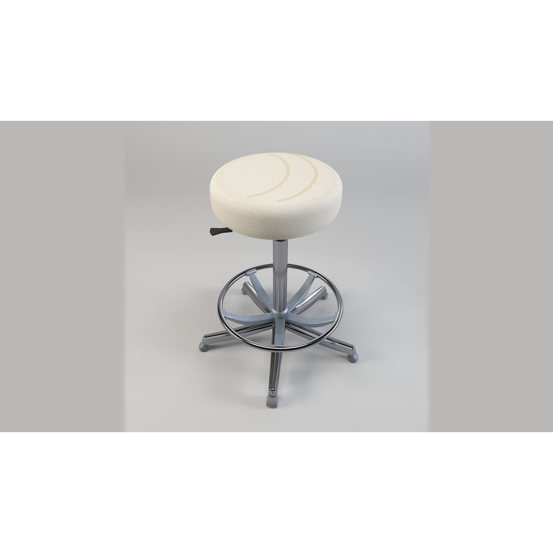 Adjustable Swivel Stool 3D Model – Low Poly Game-Ready PBR Asset - View 4