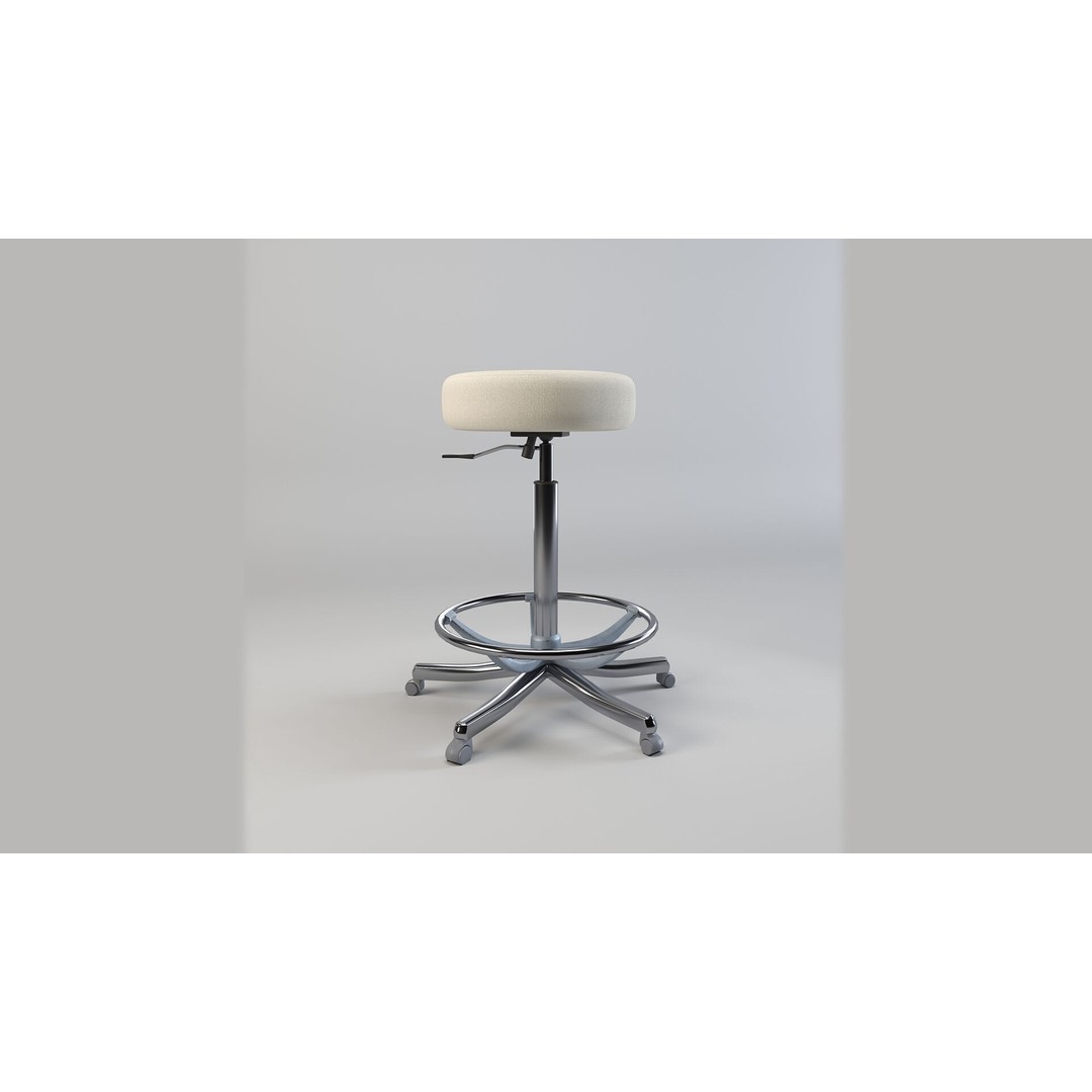 Adjustable Swivel Stool 3D Model – Low Poly Game-Ready PBR Asset - View 6