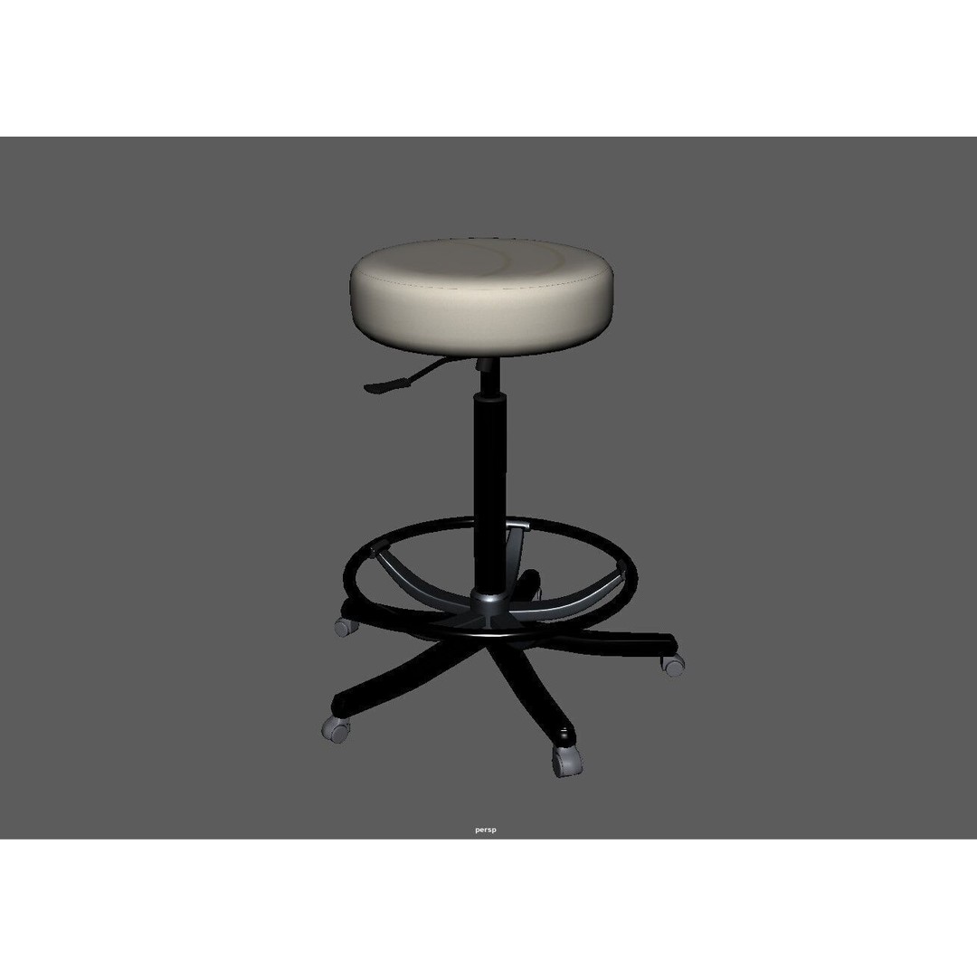 Adjustable Swivel Stool 3D Model – Low Poly Game-Ready PBR Asset - View 8