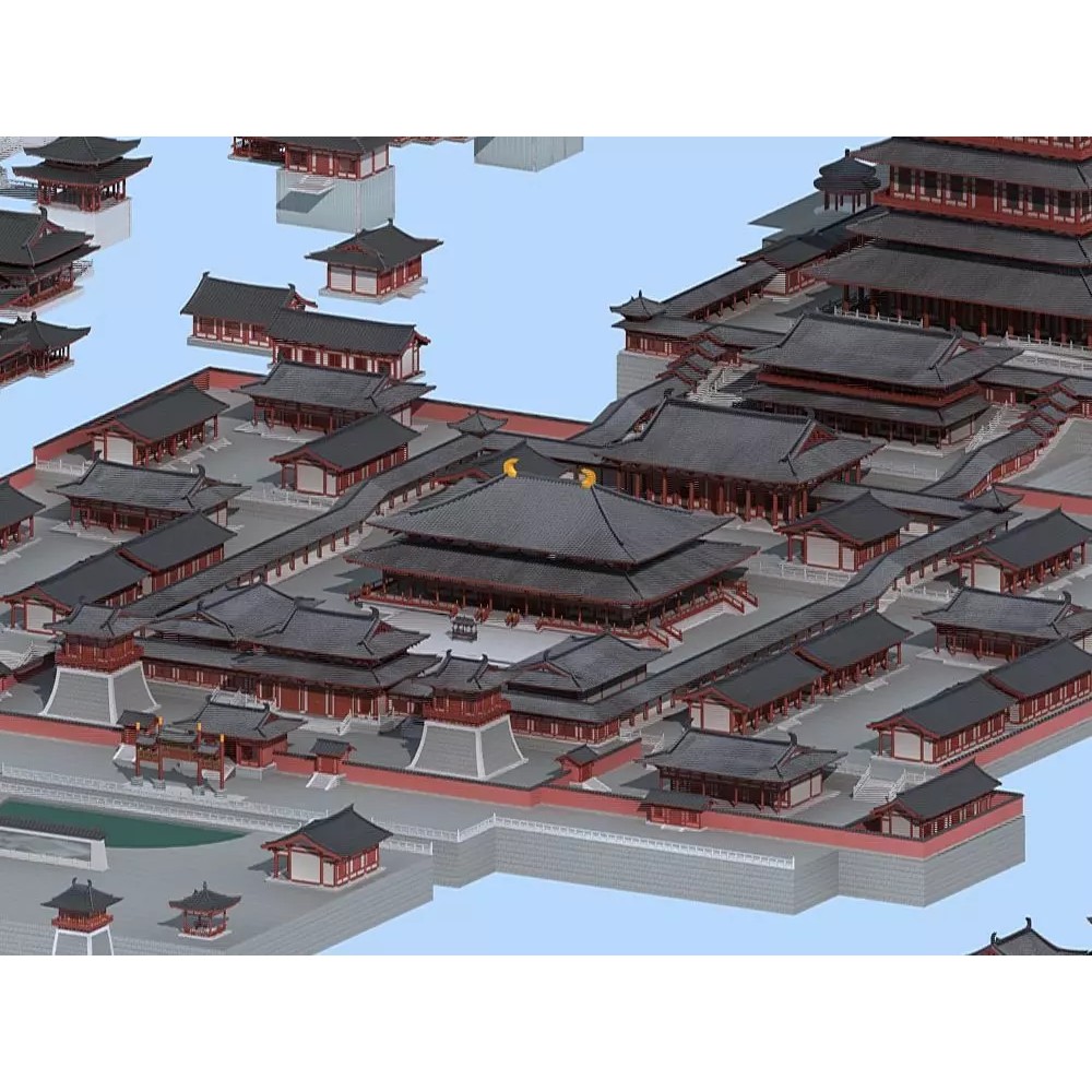 Ancient Chinese Architecture 3D Model – Traditional Palatial Design, PBR - View 2