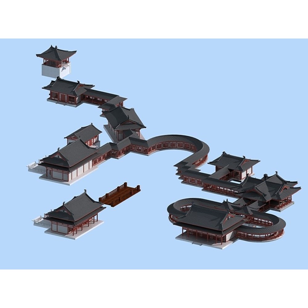 Ancient Chinese Architecture 3D Model – Traditional Palatial Design, PBR - View 9