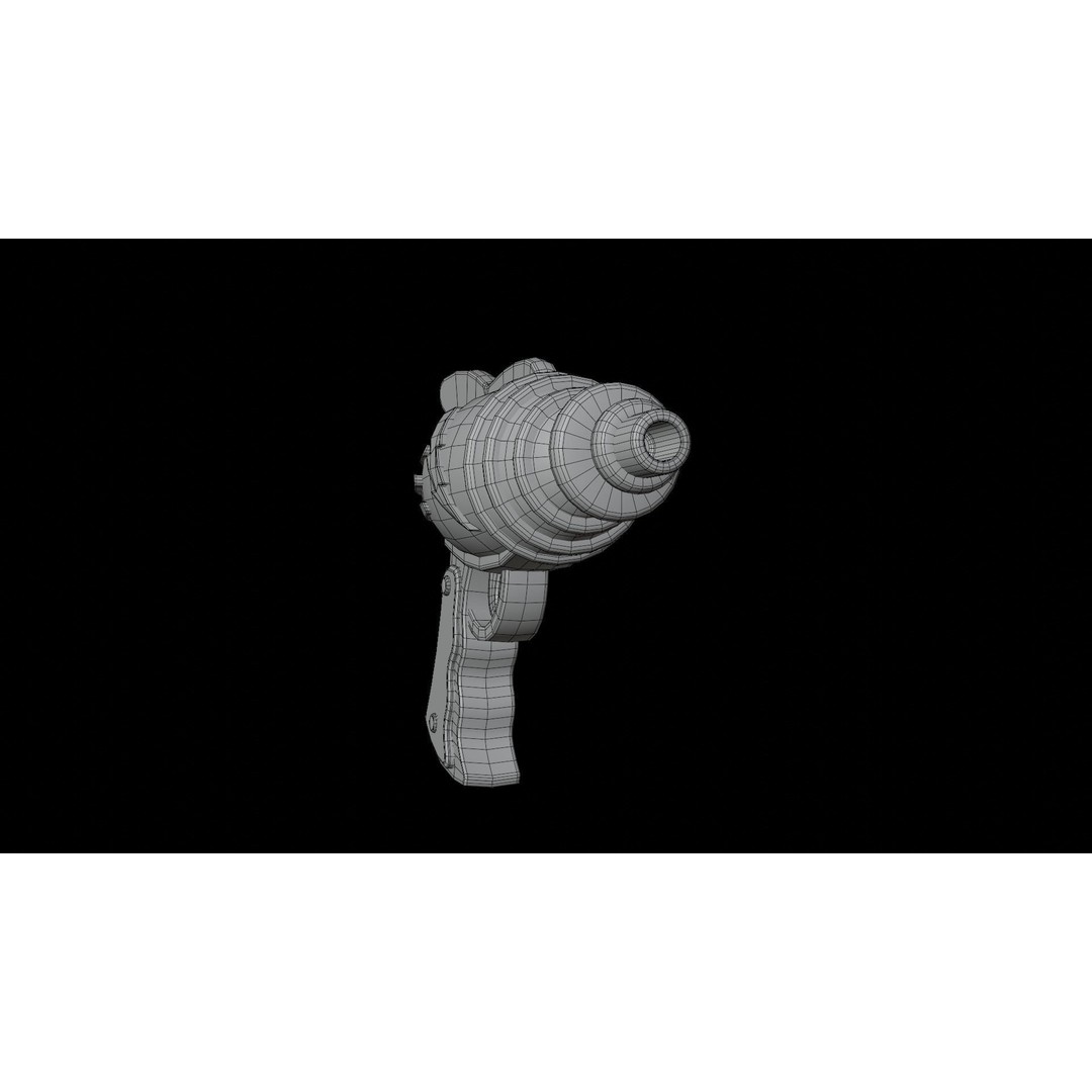 Ray Gun 3D Model – Low Poly Sci-Fi Weapon, FBX, Blender