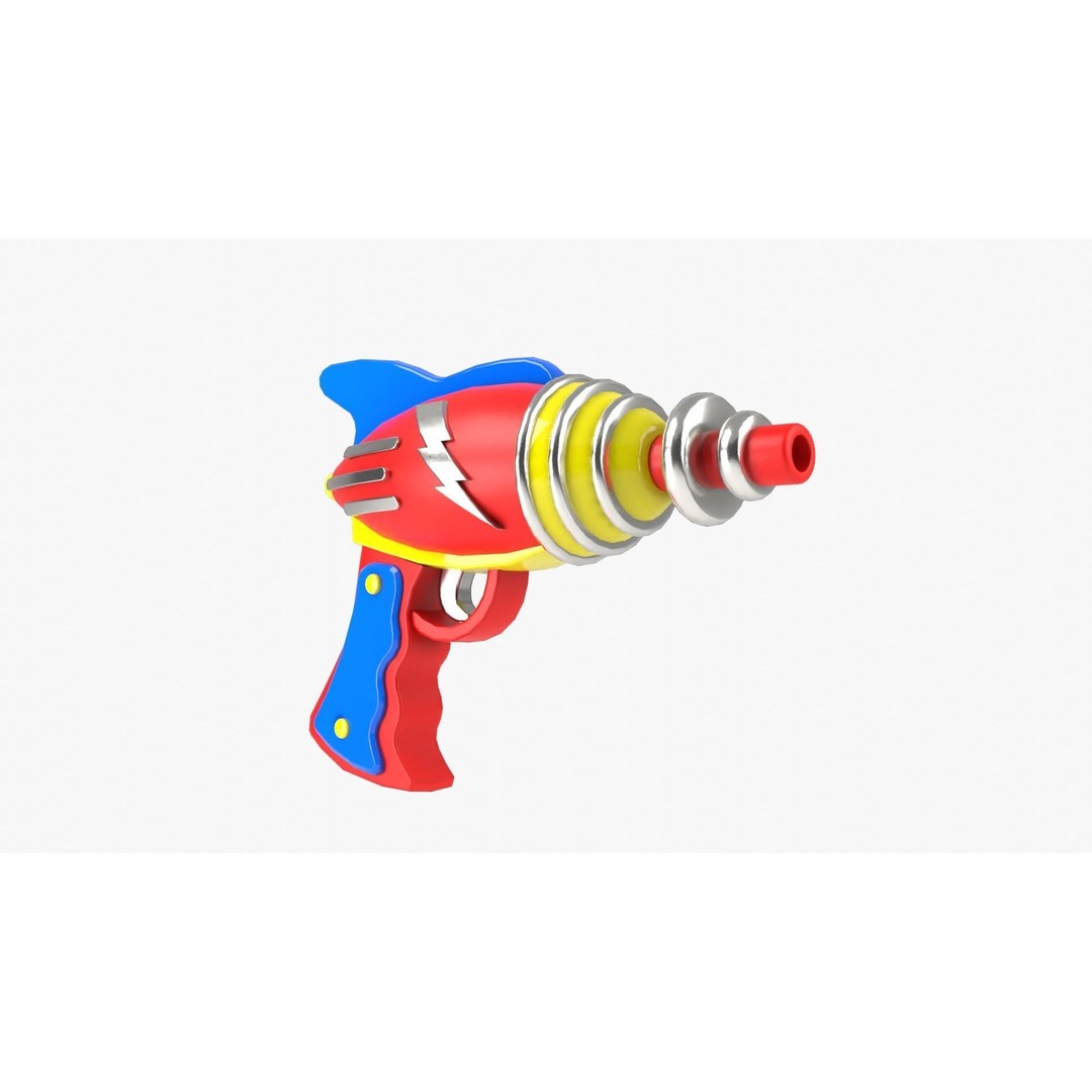 Ray Gun 3D Model – Low Poly Sci-Fi Weapon, FBX, Blender - View 11