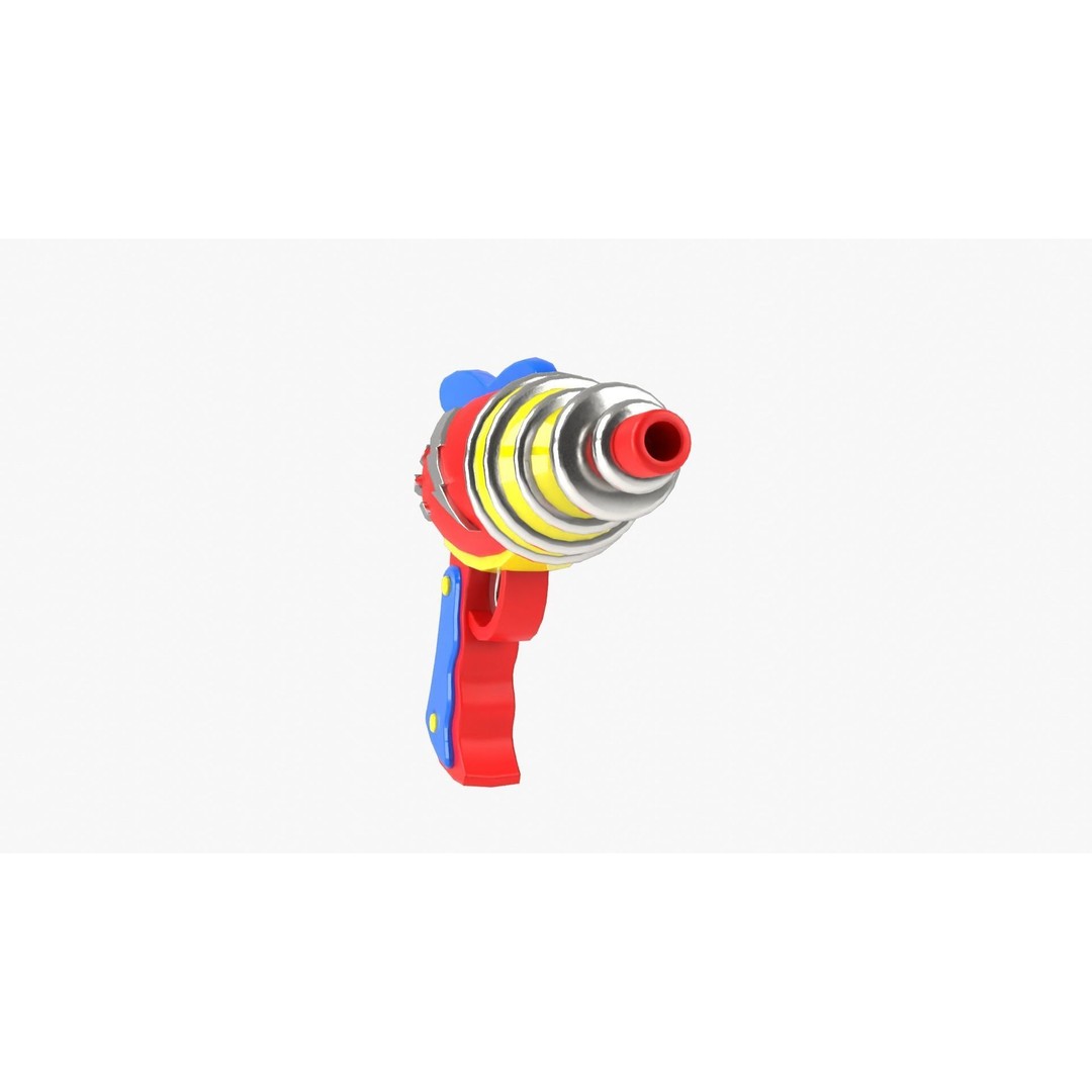 Ray Gun 3D Model – Low Poly Sci-Fi Weapon, FBX, Blender - View 12