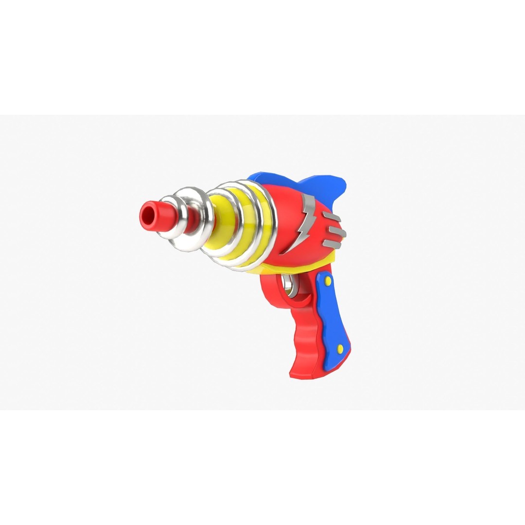 Ray Gun 3D Model – Low Poly Sci-Fi Weapon, FBX, Blender - View 14