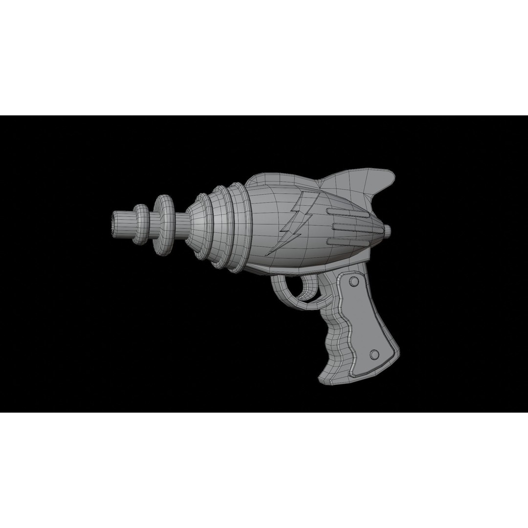 Ray Gun 3D Model – Low Poly Sci-Fi Weapon, FBX, Blender - View 16