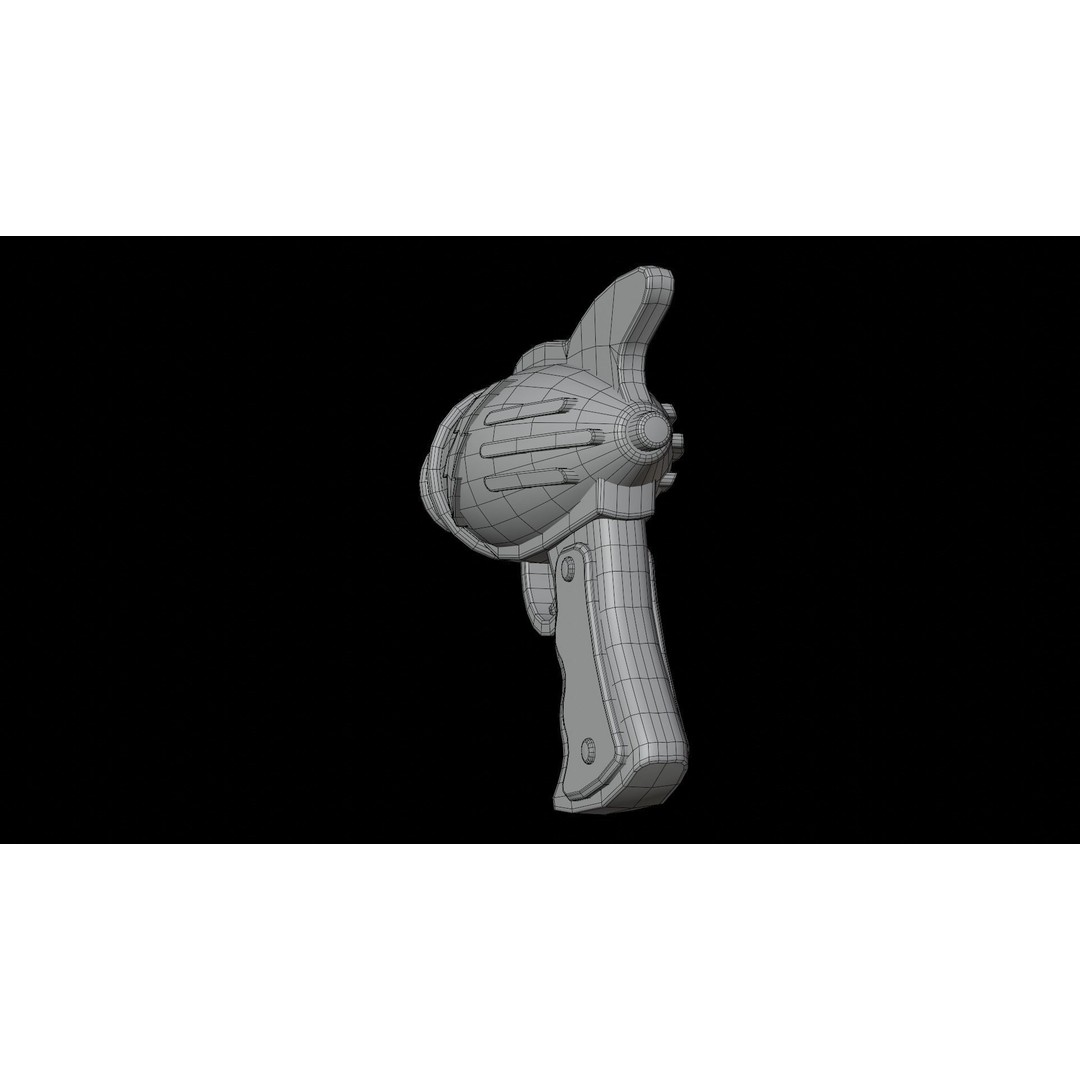 Ray Gun 3D Model – Low Poly Sci-Fi Weapon, FBX, Blender - View 17