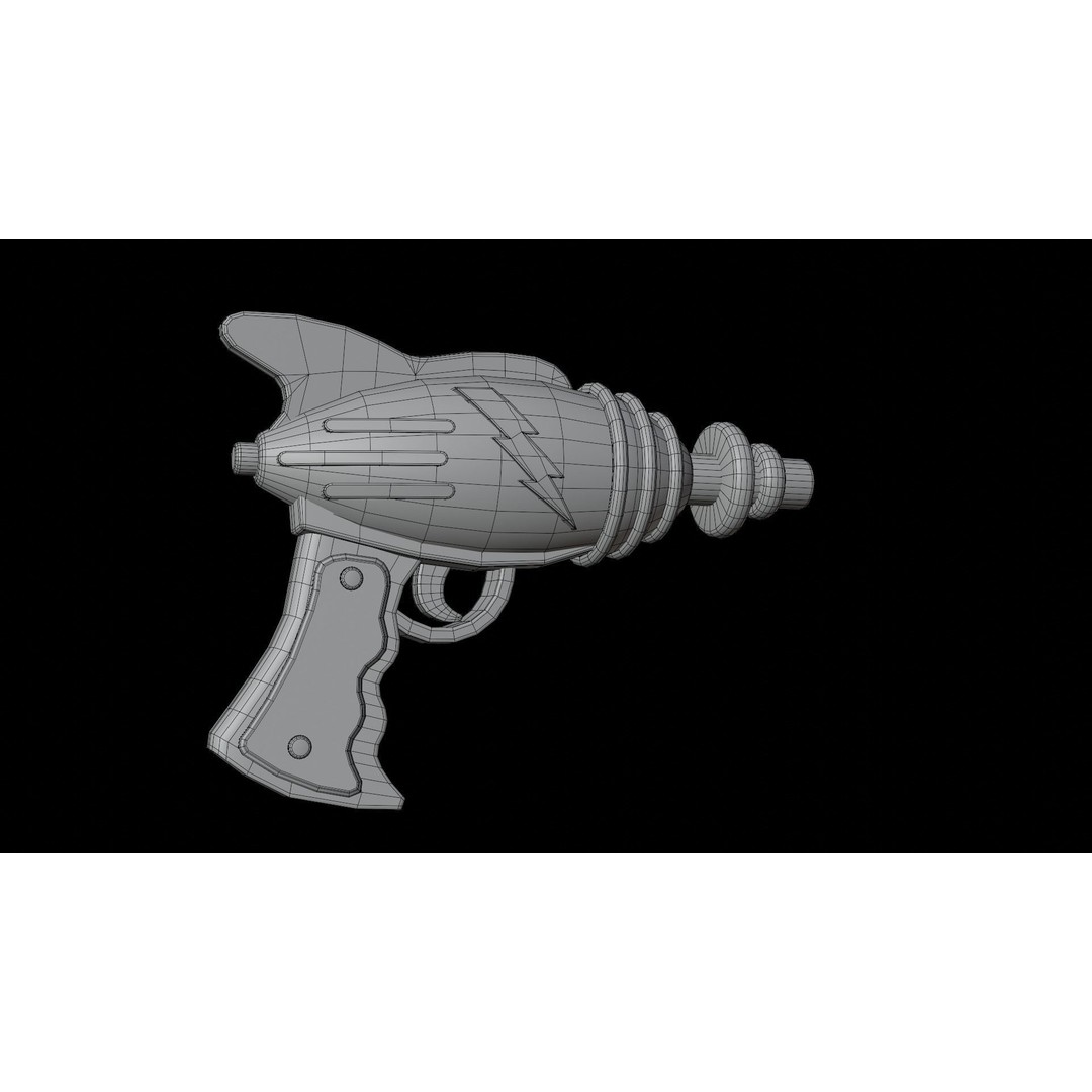 Ray Gun 3D Model – Low Poly Sci-Fi Weapon, FBX, Blender - View 18