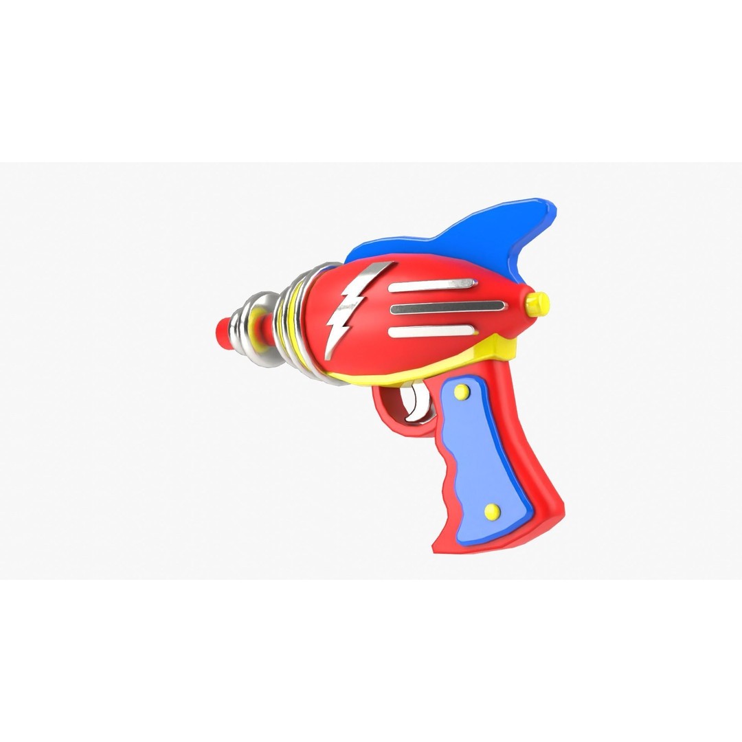 Ray Gun 3D Model – Low Poly Sci-Fi Weapon, FBX, Blender - View 5