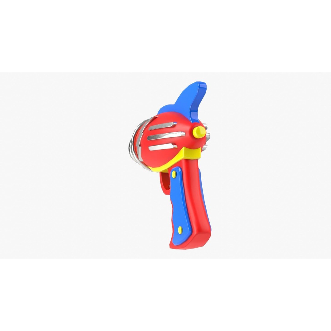 Ray Gun 3D Model – Low Poly Sci-Fi Weapon, FBX, Blender - View 6
