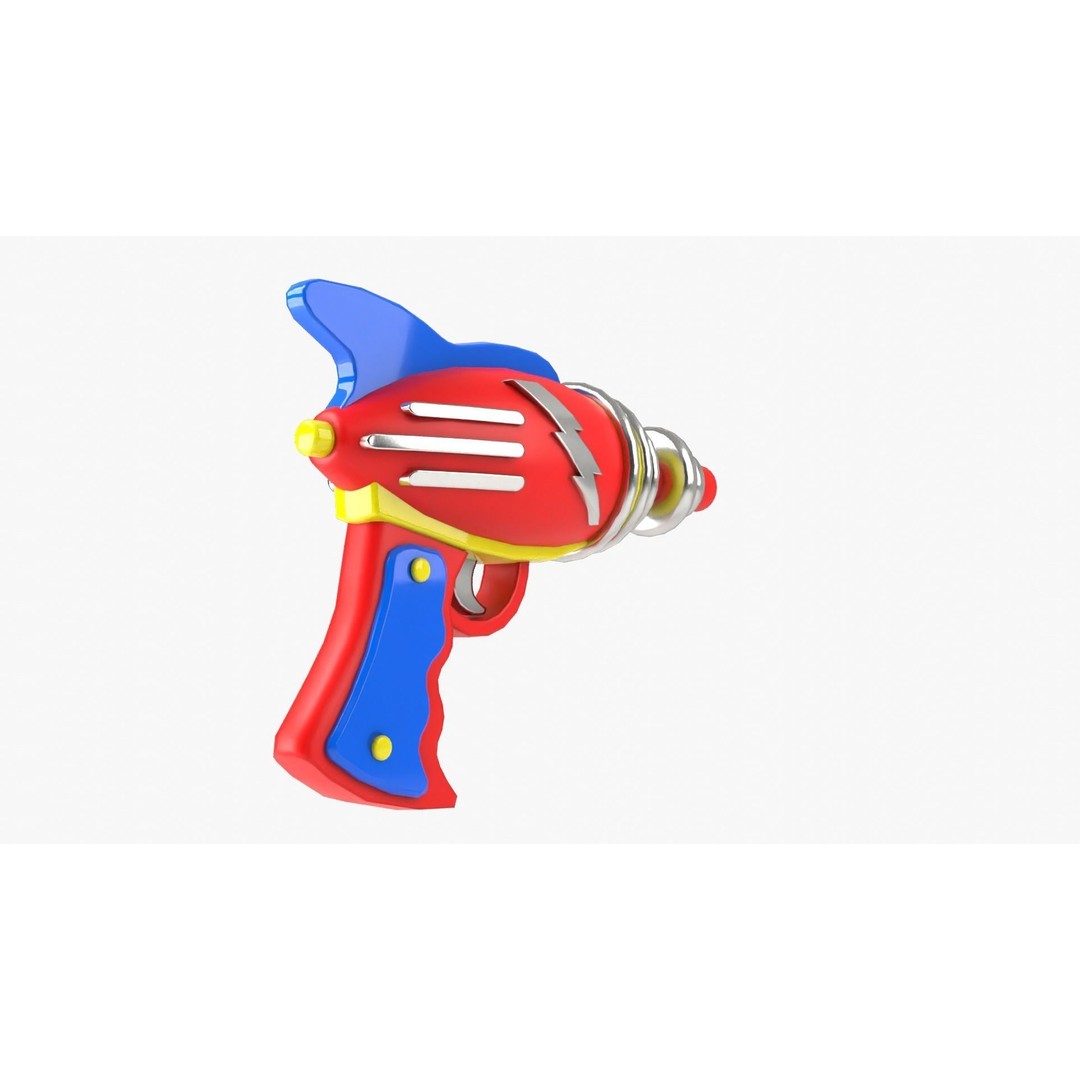 Ray Gun 3D Model – Low Poly Sci-Fi Weapon, FBX, Blender - View 8