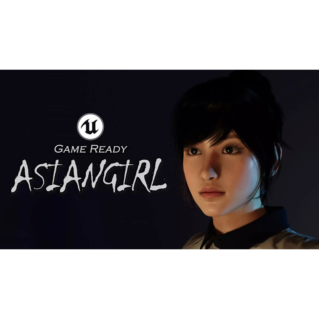Asian School Girl 3D Model – Game Ready Low Poly Character, FBX - View 2