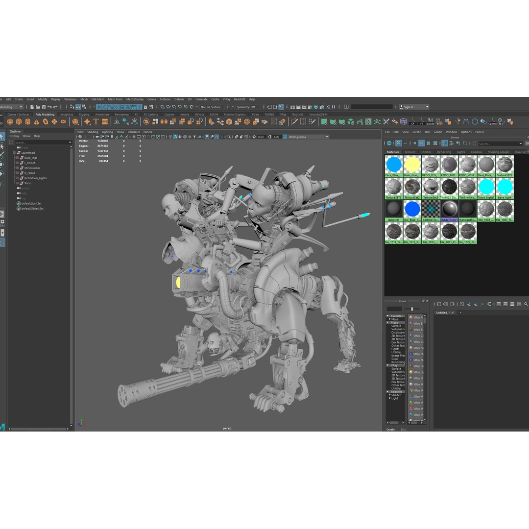 Horror Mech Monster 3D Model – Low Poly Sci-Fi Character, FBX - View 10