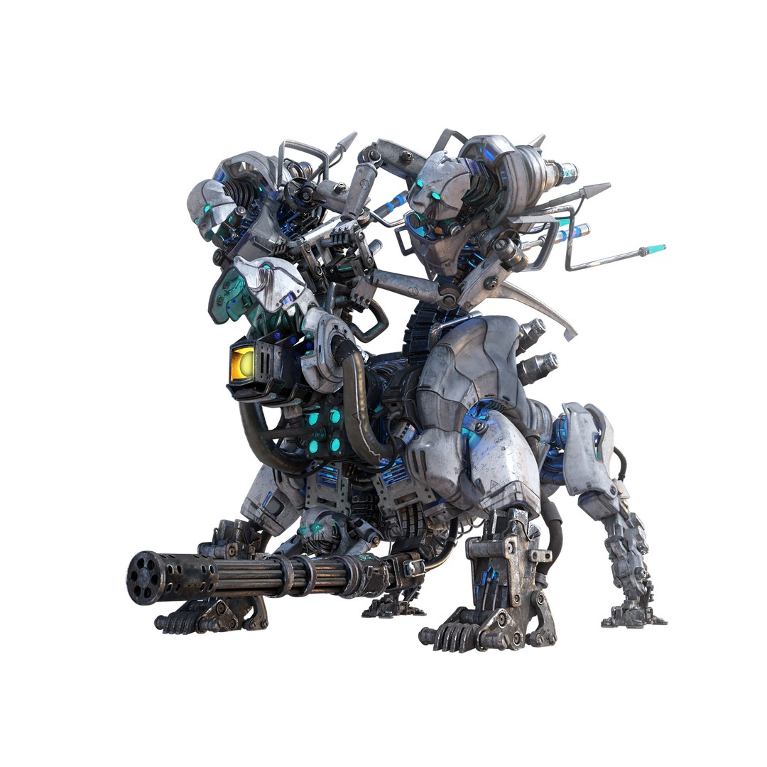 Horror Mech Monster 3D Model – Low Poly Sci-Fi Character, FBX - View 5