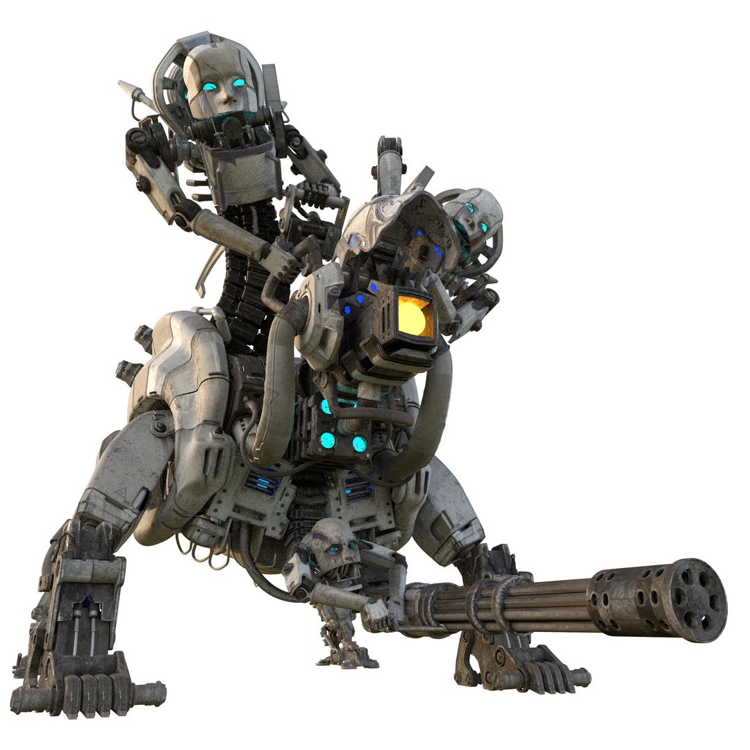 Horror Mech Monster 3D Model – Low Poly Sci-Fi Character, FBX - View 9