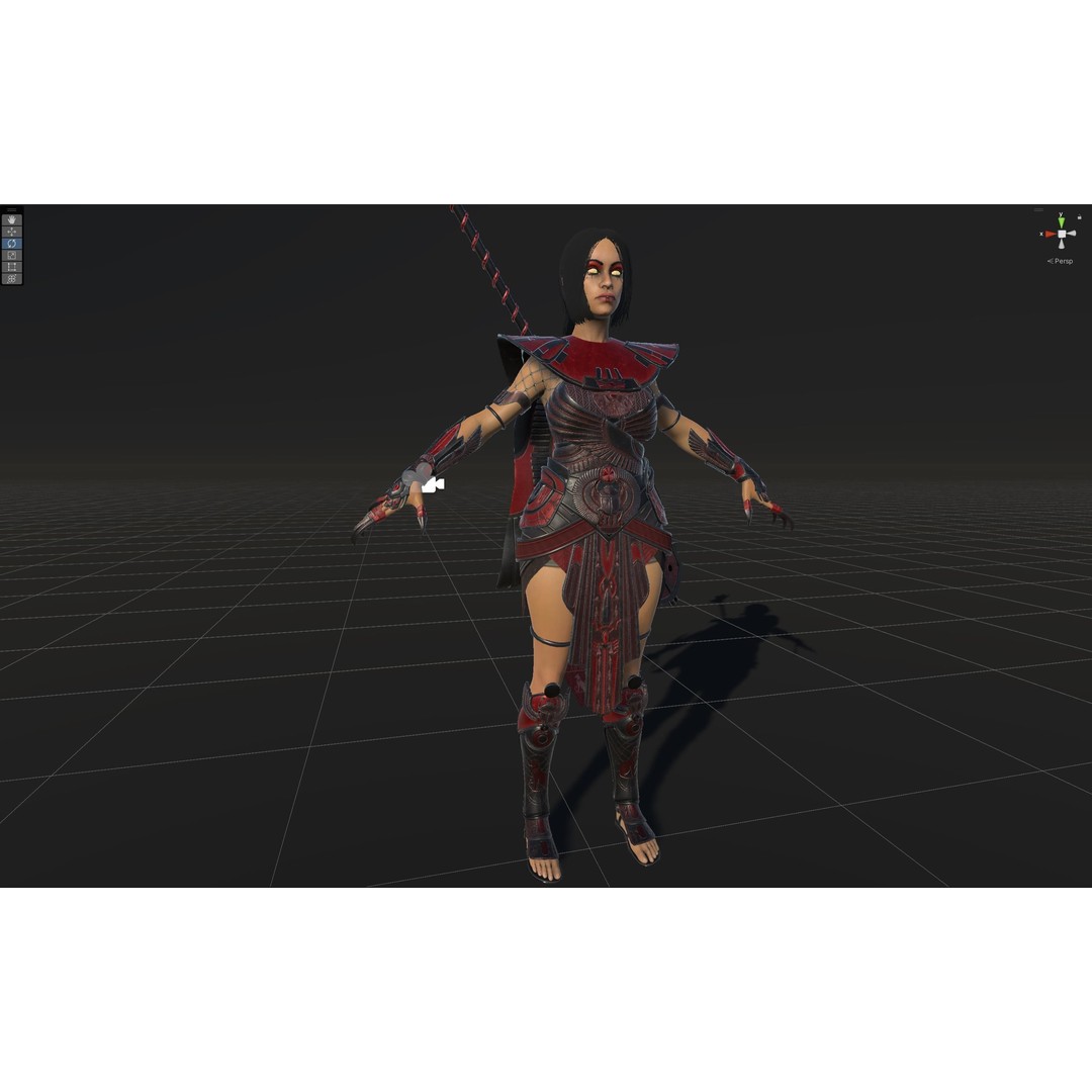Bastet 3D Model – Low Poly Egyptian Goddess, Game Ready, FBX