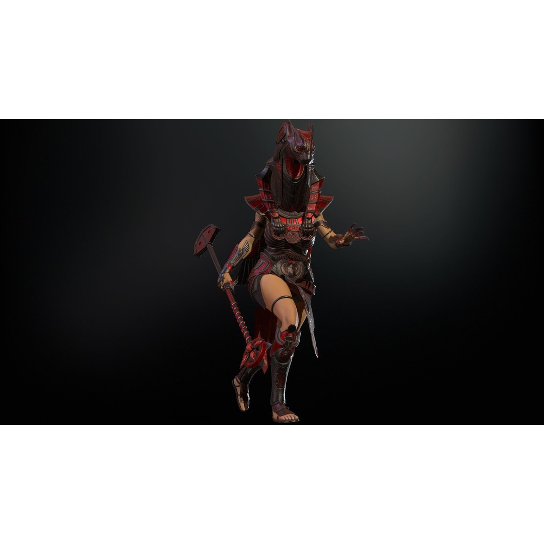 Bastet 3D Model – Low Poly Egyptian Goddess, Game Ready, FBX - View 20