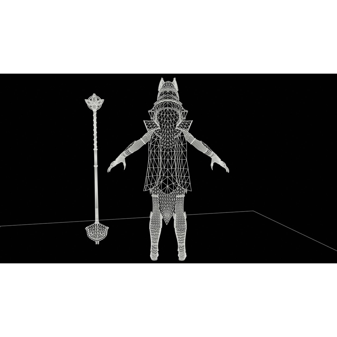 Bastet 3D Model – Low Poly Egyptian Goddess, Game Ready, FBX - View 27