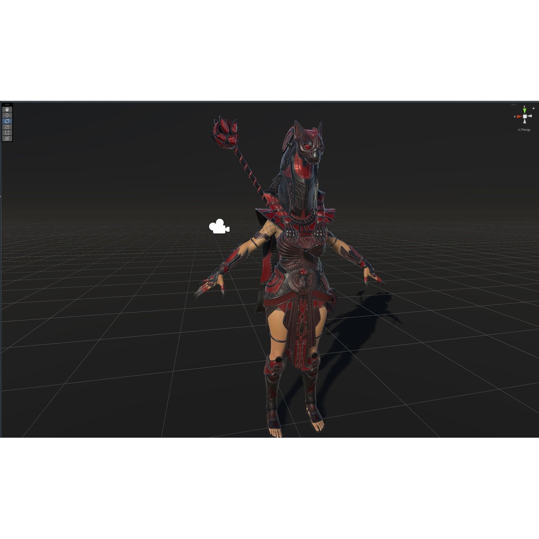 Bastet 3D Model – Low Poly Egyptian Goddess, Game Ready, FBX - View 39
