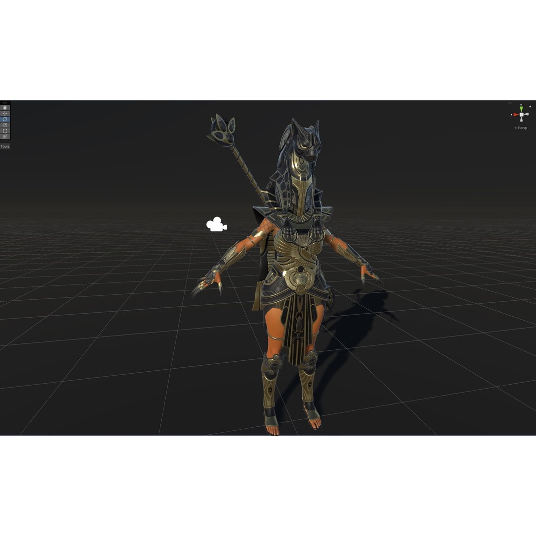 Bastet 3D Model – Low Poly Egyptian Goddess, Game Ready, FBX - View 40