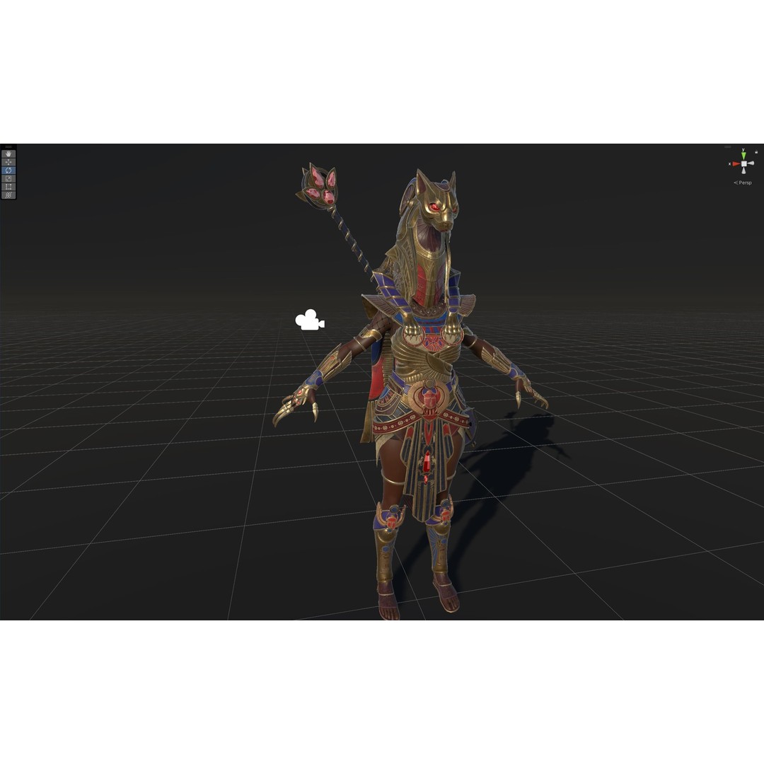 Bastet 3D Model – Low Poly Egyptian Goddess, Game Ready, FBX - View 41