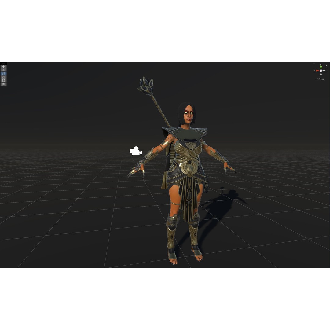 Bastet 3D Model – Low Poly Egyptian Goddess, Game Ready, FBX - View 42