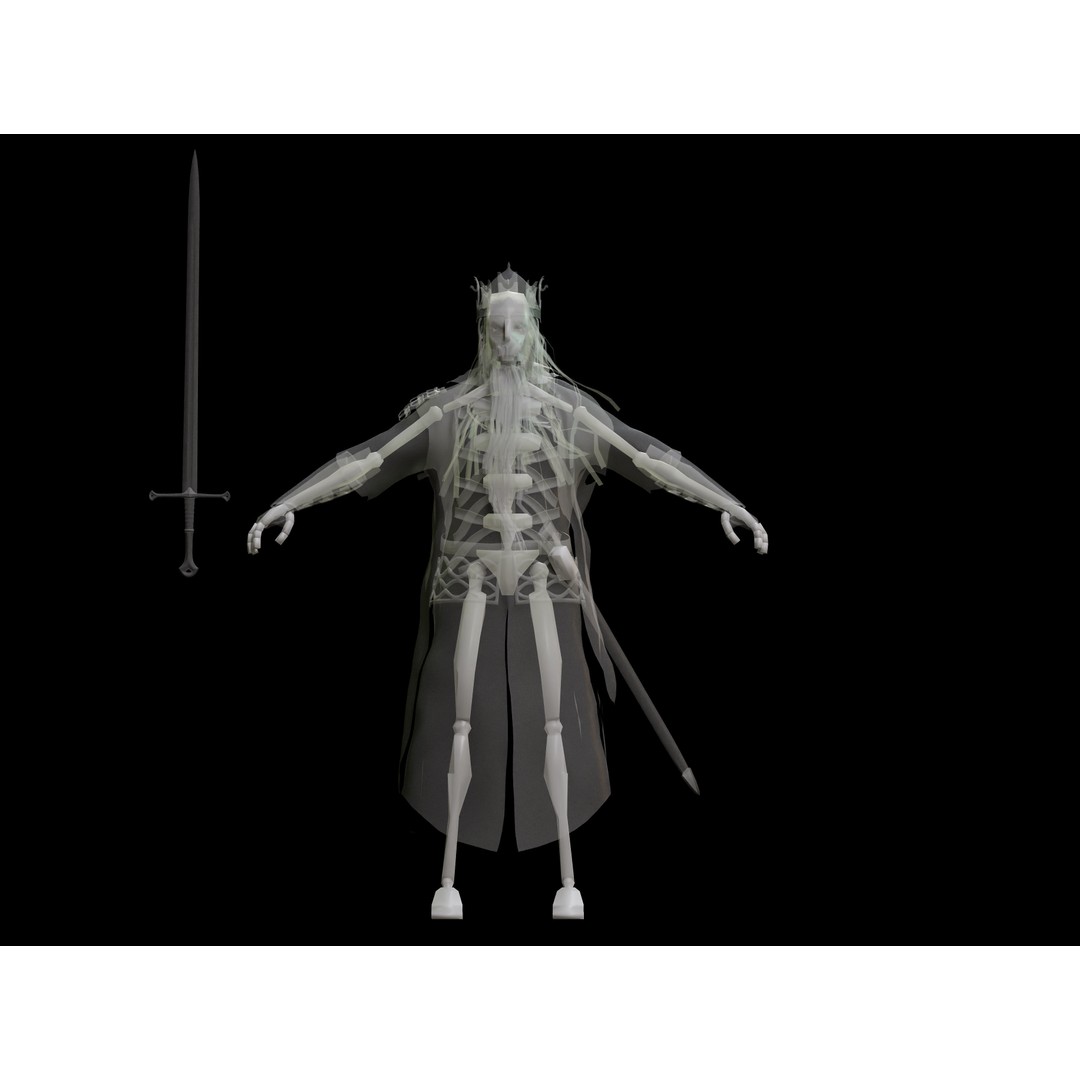 King of the Dead 3D Model – Low Poly Rigged Character, FBX, OBJ - View 10