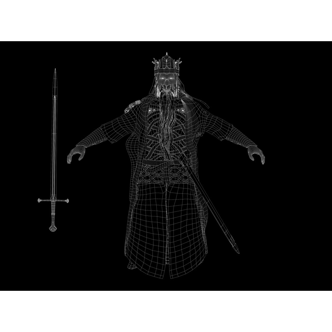 King of the Dead 3D Model – Low Poly Rigged Character, FBX, OBJ - View 11