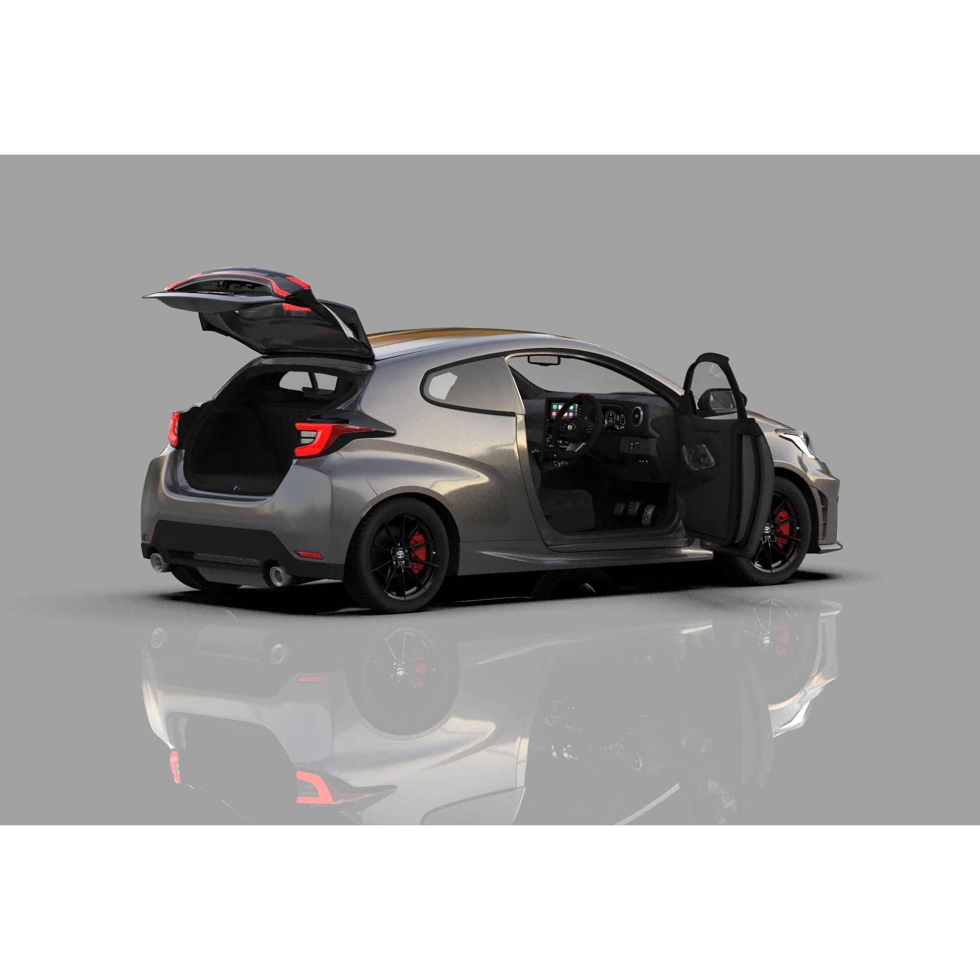 Toyota GR Yaris 2024 - High-Poly Interior 3D Model - View 19