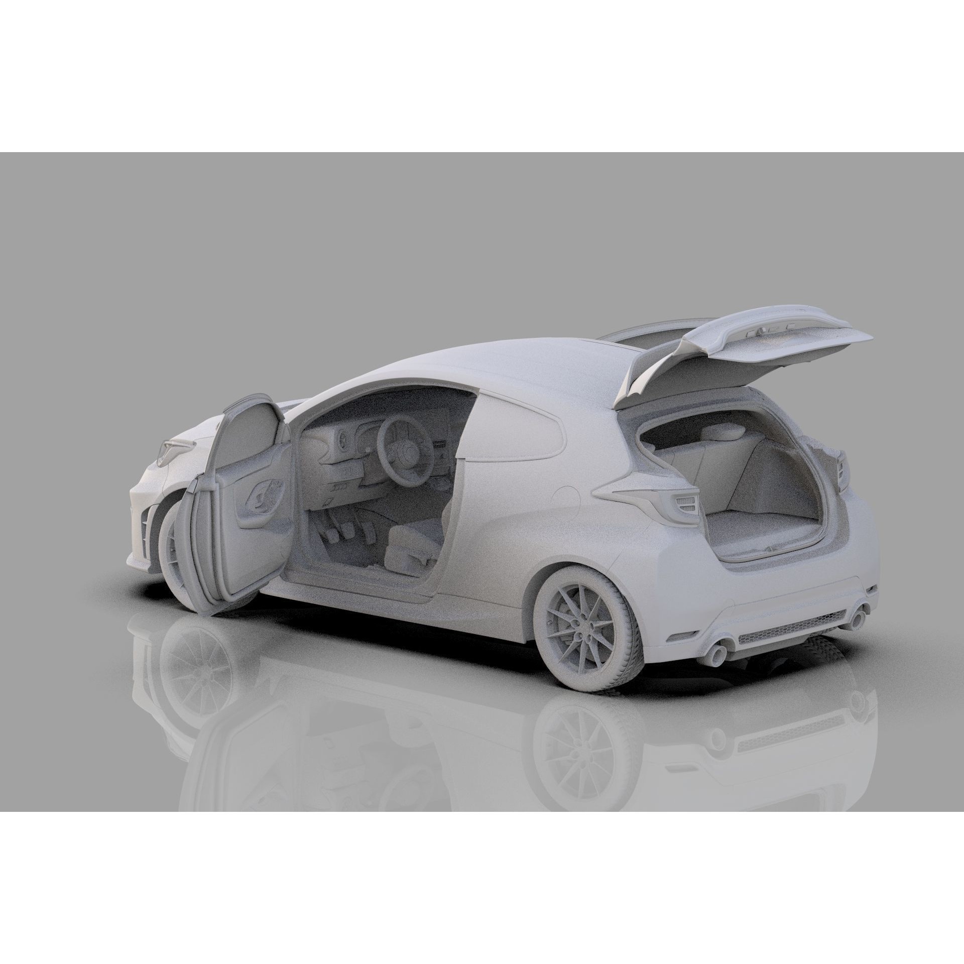 Toyota GR Yaris 2024 - High-Poly Interior 3D Model - View 37