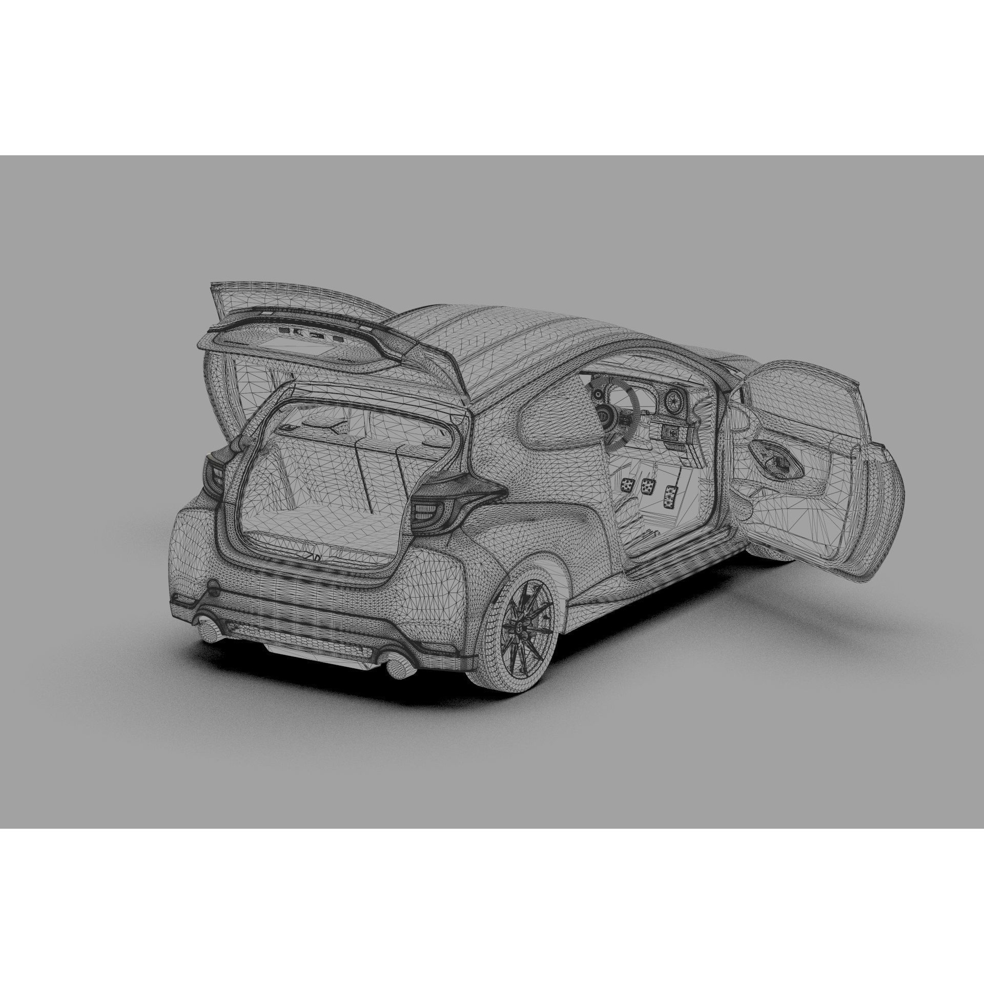 Toyota GR Yaris 2024 - High-Poly Interior 3D Model - View 45