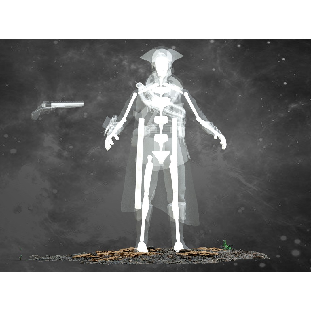 Space Pirate 3D Model – Low Poly Rigged Character, FBX & OBJ