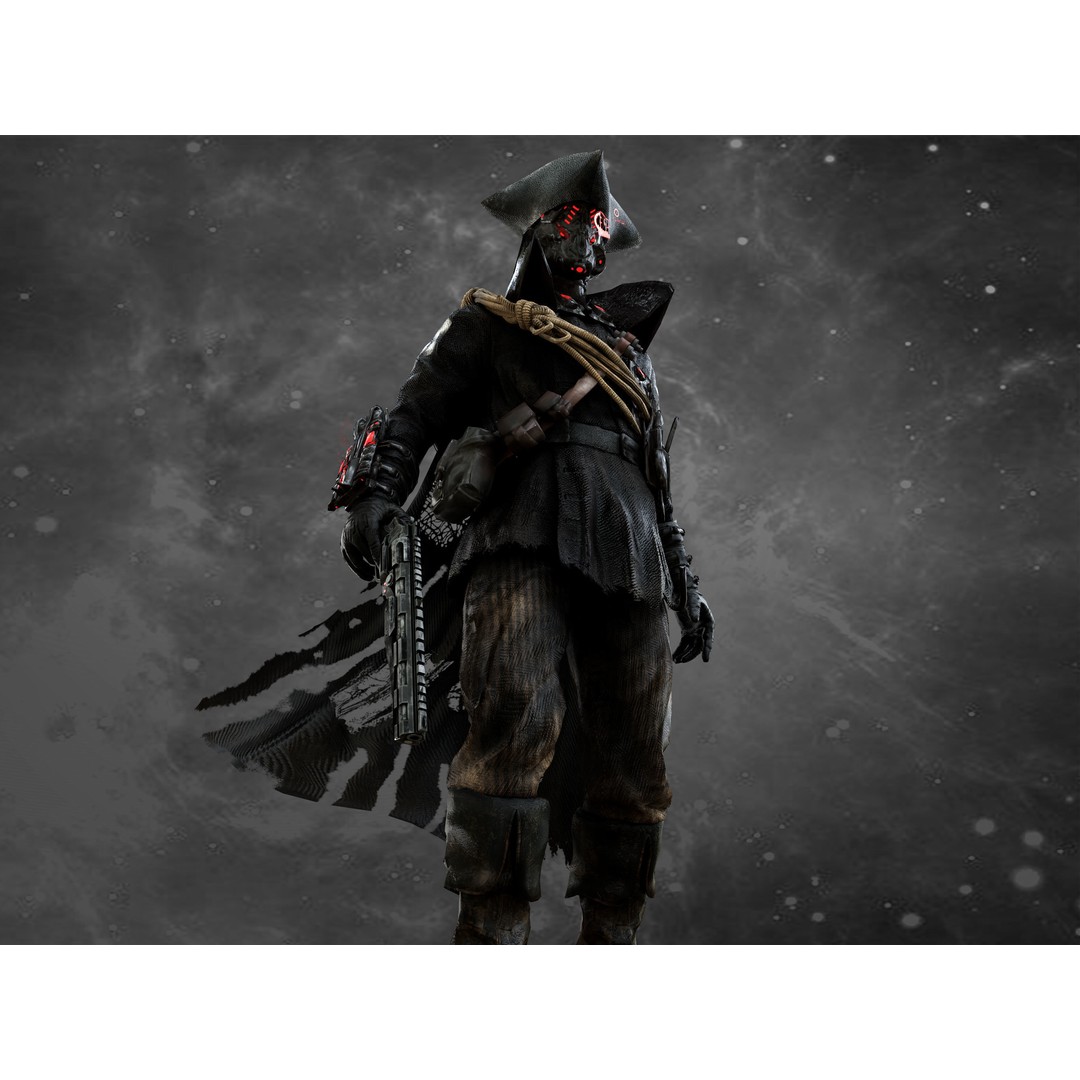 Space Pirate 3D Model – Low Poly Rigged Character, FBX & OBJ - View 10