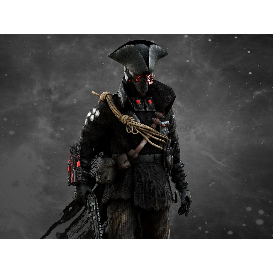 Space Pirate 3D Model – Low Poly Rigged Character, FBX & OBJ - View 11