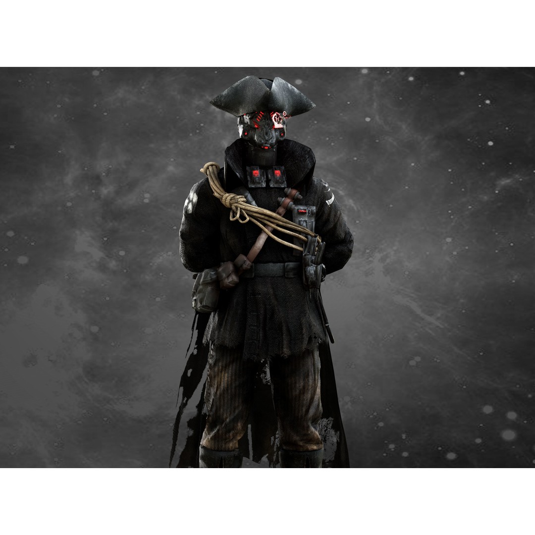 Space Pirate 3D Model – Low Poly Rigged Character, FBX & OBJ - View 12