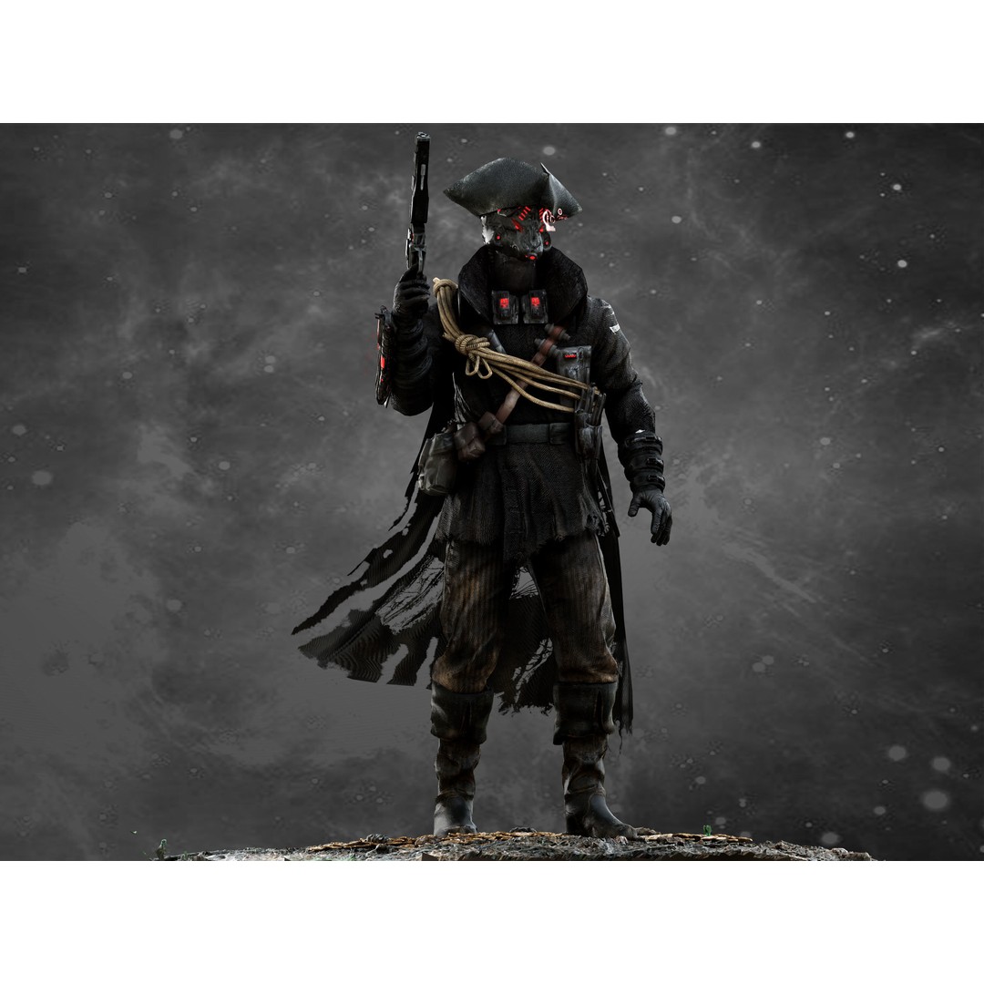 Space Pirate 3D Model – Low Poly Rigged Character, FBX & OBJ - View 13